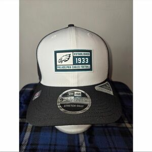 Philadelphia Eagles New Era Established Patch Adjustable Hat White/Black